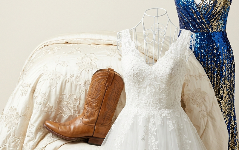 AI image of multiple dry clean items from a boot to dress.