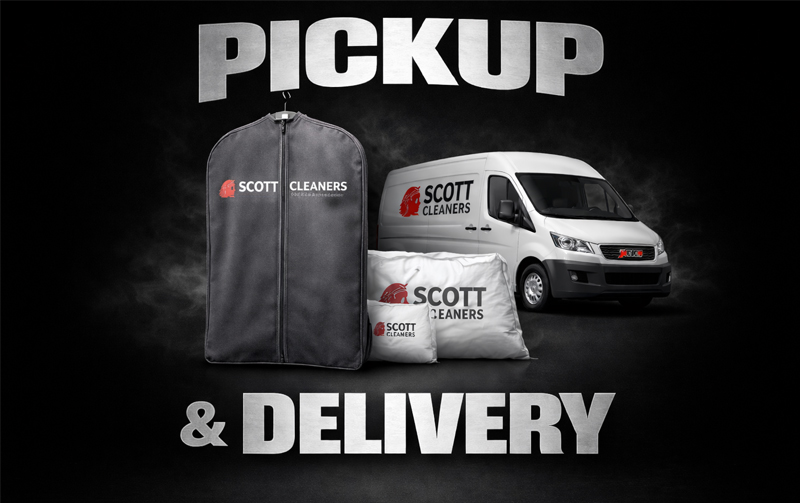pickup-800 3D letters for Scott Cleaners Pickup and Delivery Services.